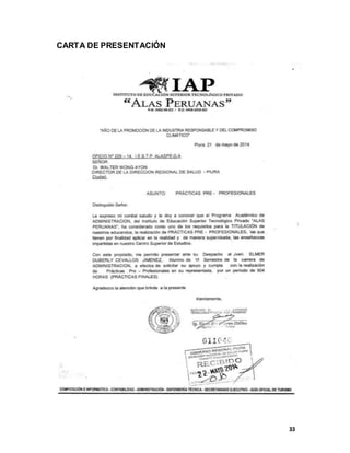 33
CARTA DE PRESENTACIÓN
 