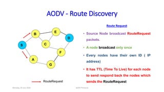 AODV - Ad hoc On-Demand Distance Vector Routing Protocols | PPTX