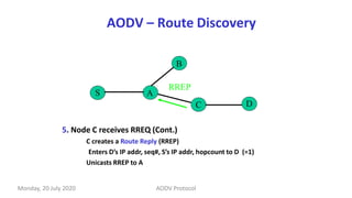 AODV - Ad hoc On-Demand Distance Vector Routing Protocols | PPTX