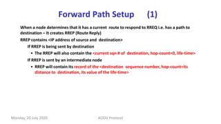 AODV - Ad hoc On-Demand Distance Vector Routing Protocols | PPTX