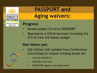 Long term care for the elderly and people with disabilities
