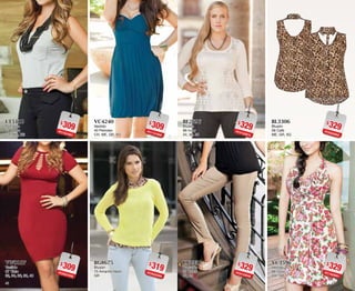 4241
$309PC1521601
LT5110
Pantalón
10 Negro
CH, ME, XG
$309PC0521658
VW0107
Vestido
07 Tinto
32, 34, 36, 38, 40
$329PC5123074
BF2696
Blusón
96 Ivory
34, 36, 40
$329PC0123049
LT4337
Pantalón
37 Kakhi
07, 09
$309PC1121606
VC4240
Vestido
40 Petroleo
CH, ME, GR, XG
$319PC5522399
BG8675
Blusón
75 Amarillo Neon
GR
$329PC9223002
BL3306
Blusón
06 Café
ME, GR, XG
$329PC1223001
VC3596
Vestido
96 Ivory
CH, GR
 