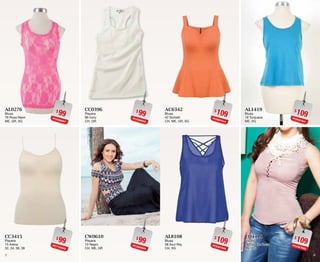 43
$99PC6406957
AL0276
Blusa
76 Rosa Neon
ME, GR, XG
$99PC7706932
CC3415
Playera
15 Arena
32, 34, 36, 38
$109PC6207614
AC6342
Blusa
42 Sorbett
CH, ME, GR, XG
$109PC6307606
AL8108
Blusa
08 Azul Rey
CH, XG
$99PC4306932
CC0396
Playera
96 Ivory
CH, GR
$99PC3606929
CW0610
Playera
10 Negro
CH, ME, GR
$109PC8407641
AL1419
Blusa
19 Turqueza
ME, XG
$109PC4507663
CD4418
Playera
18 Palo De Rosa
ME, XG
 