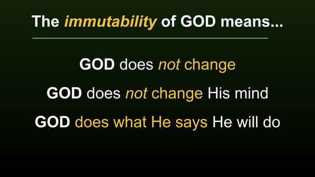 10 Attributes of God Lesson 5 Immutability | PDF | Christianity ...