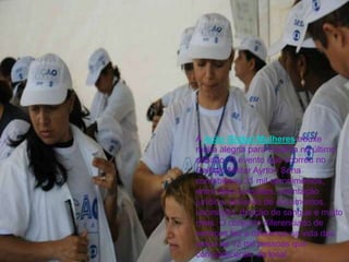 A Ação Global Mulheres trouxe
muita alegria para Goiânia no último
sábado. O evento que ocorreu no
Colégio Militar Ayrton Sena
contabilizou 31 mil atendimentos,
entre eles consultas, orientação
jurídica, emissão de documentos,
vacinação, doação de sangue e muito
mais. O conjunto diferenciado de
serviços fez a diferença na vida das
cerca de 12 mil pessoas que
compareceram ao local.
 