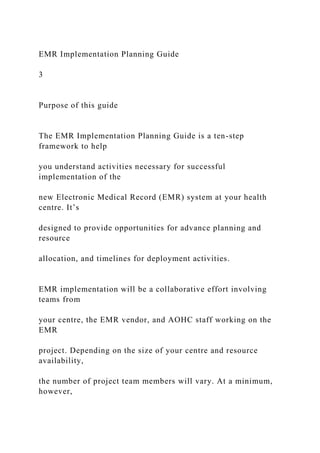 Emr Implementation Process AOHC EMR Implementation Toolkit EMR Implementation Plannin.docx