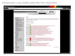Introduction | scip VulDB Looks like This (Overview)
area41 2014 5
 