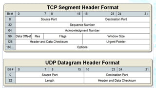 Layer 4: TCP vs. UDP Headers
Host
7 Application What we interface with (i.e. email, etc.)
6 Presentation Conversion for Ap...