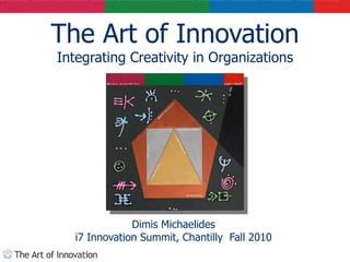 The Art of Innovation Integrating Creativity in  Organizations Dimis Michaelides i7 Innovation Summit, Chantilly  Fall 2010 
