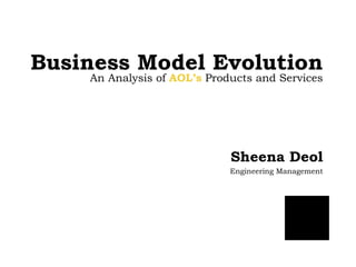 Business Model Evolution Sheena Deol Engineering Management An Analysis of  AOL’s  Products and Services 
