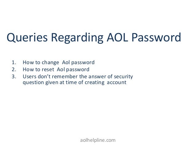 reset aol password