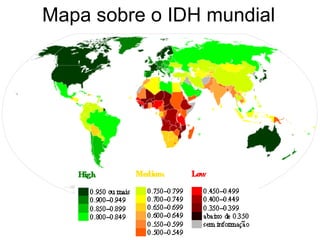 Mapa sobre o IDH mundial 