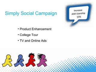 Simply Social Campaign Product Enhancement College Tour TV and Online Ads 
