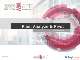 #SDAOM
Kristin Runyan
Plan, Analyze & Pivot
 