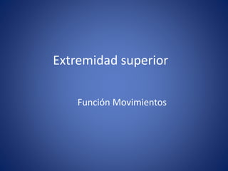 Extremidad superior
Función Movimientos
 