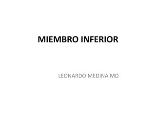 MIEMBRO INFERIOR
LEONARDO MEDINA MD
 