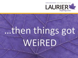 …then things got
WEiRED
 