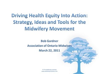 Bob Gardner
Association of Ontario Midwives
        March 22, 2011




          © The Wellesley Institute
         www.wellesleyinstitute.com
 