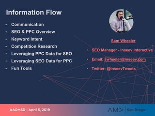 Information Flow
• Communication
• SEO & PPC Overview
• Keyword Intent
• Competition Research
• Leveraging PPC Data for SE...