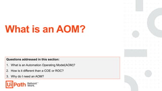 Aom Roc Comprehensive Guide to Designing an Automation Operating Model (AOM ...