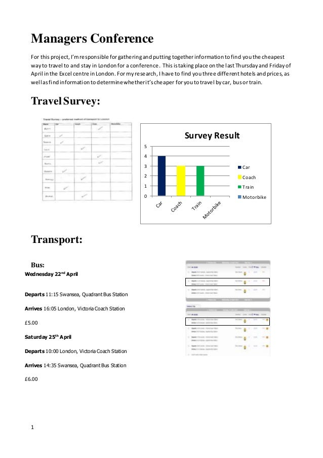 1
Managers Conference
For thisproject,I’mresponsible forgatheringandputtingtogetherinformationtofind youthe cheapest
wayto...