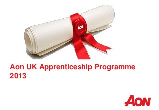 Aon UK Apprenticeship Programme
2013
 