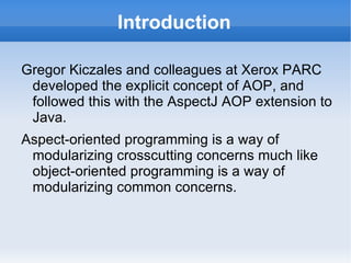 Main conceptions in AOP 