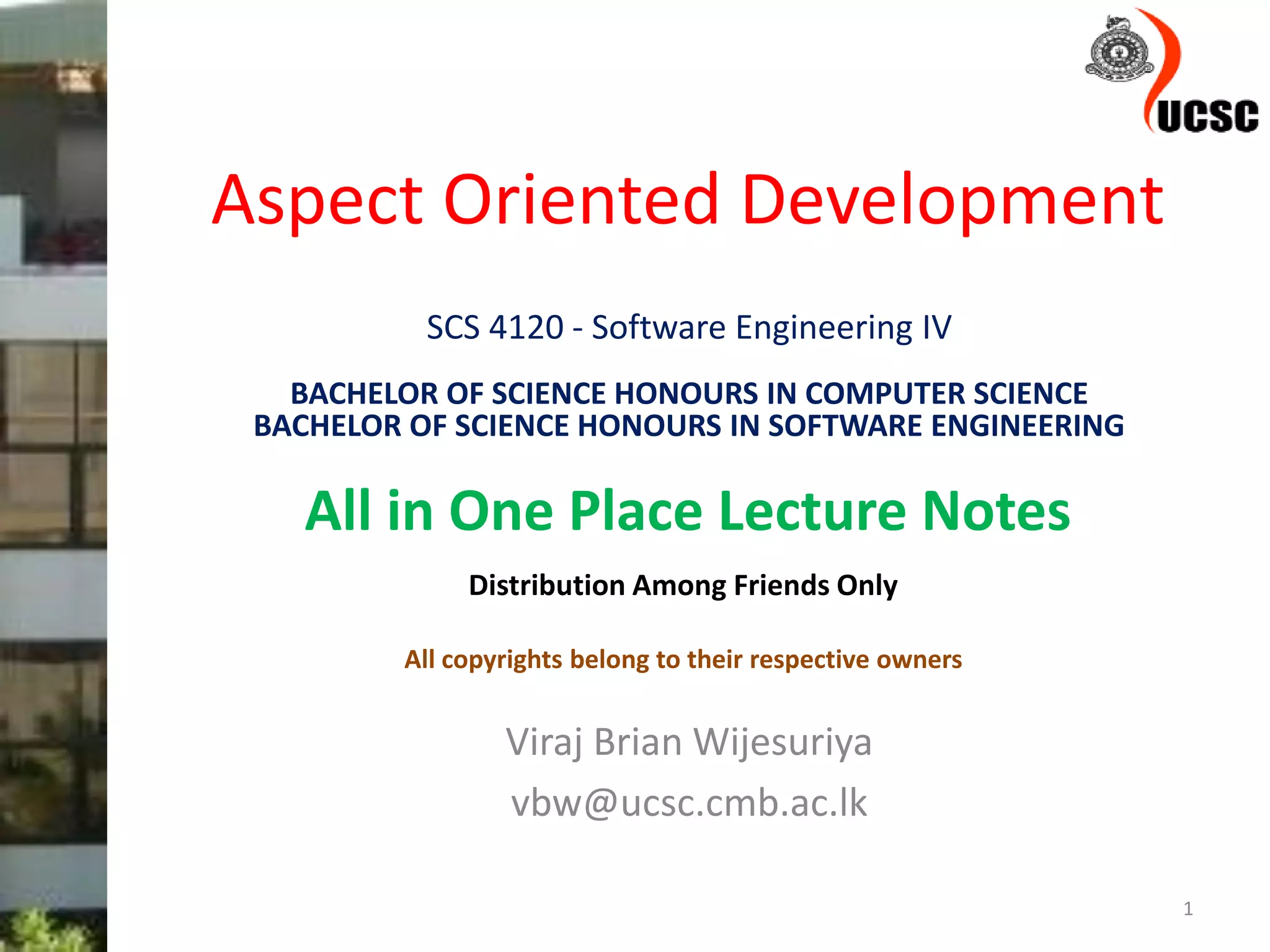 Aspect Oriented Development | PPT