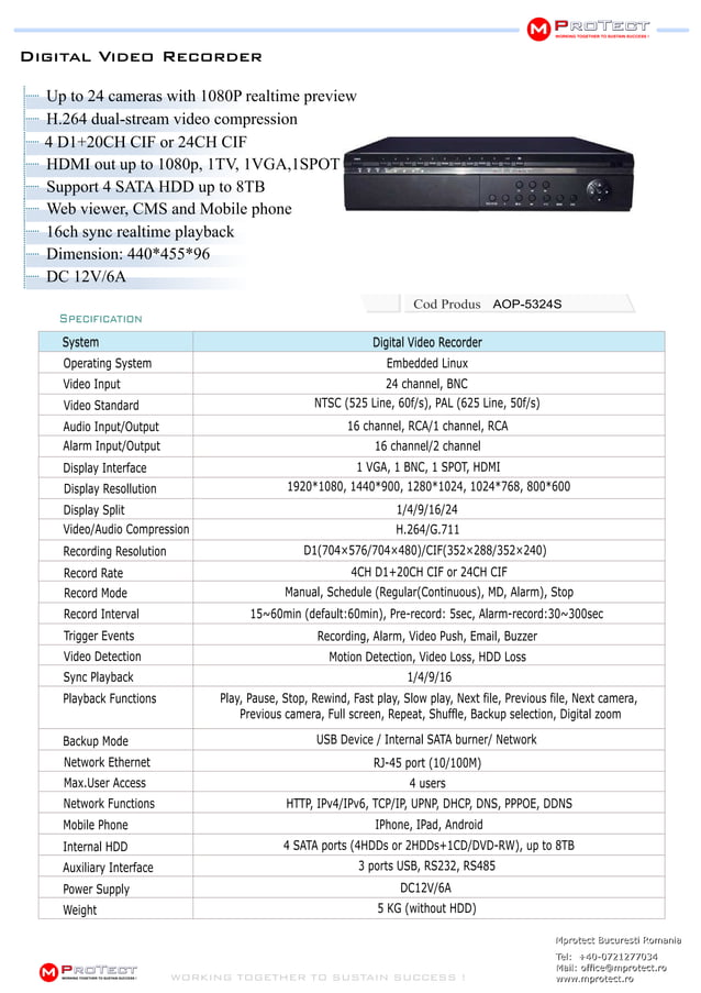DVR - Digital Video Recorder 24 canale video | PDF