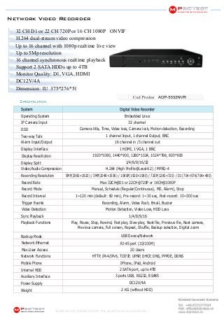 NVR - Network Video Recorder 32 canale video