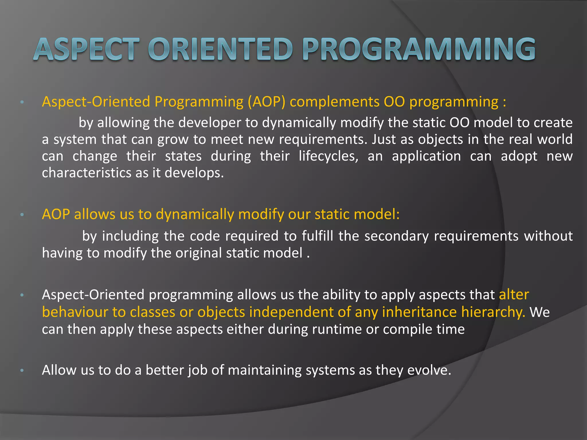 Aspect Oriented Programming | PPT