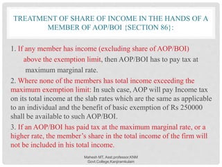 TAX ASSESSMENT OF ASSOCIATION OF PERSONSB(AOP)/BODY OF IDIVIDUALS