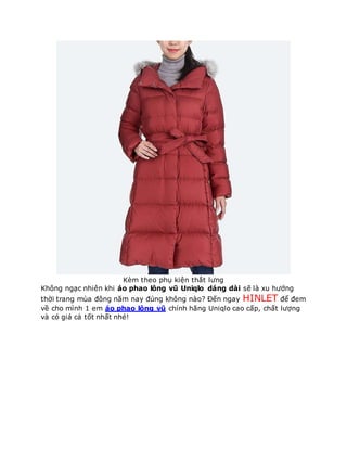 Áo khoác lông vũ dáng dài siêu ấm Uniqlo Nhật Bản 409122 chính hãng giá rẻ