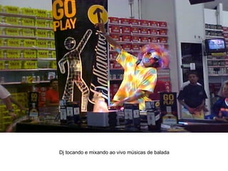 Dj tocando e mixando ao vivo músicas de balada 