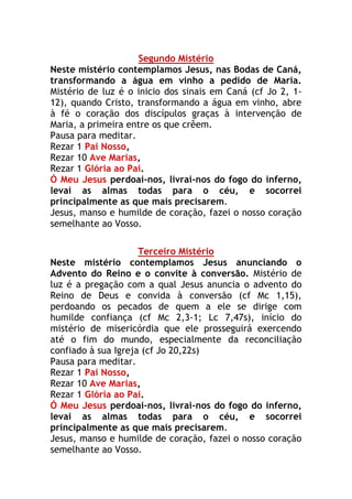 A oração do terço e do rosário