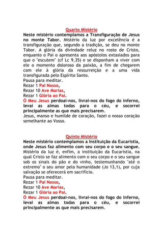 A oração do terço e do rosário