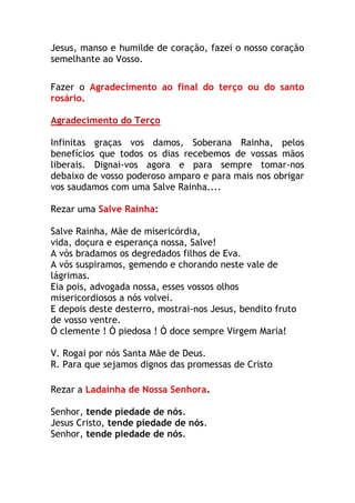 A oração do terço e do rosário