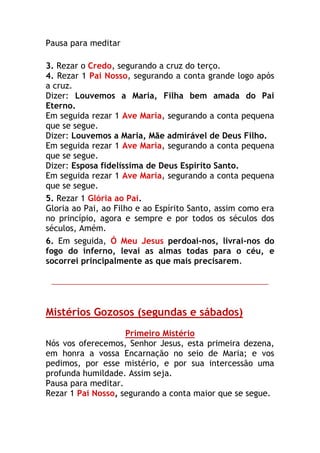 A oração do terço e do rosário