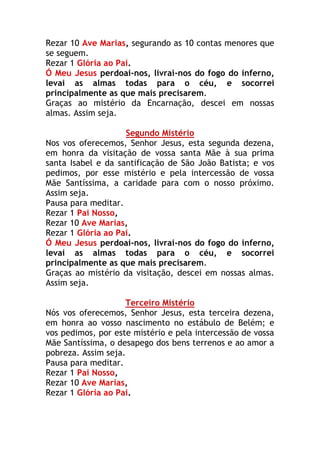 A oração do terço e do rosário
