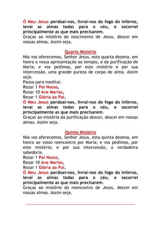 A oração do terço e do rosário