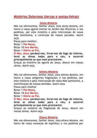 A oração do terço e do rosário