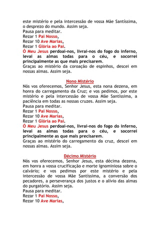 A oração do terço e do rosário