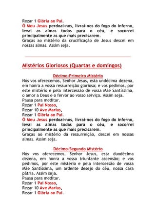 A oração do terço e do rosário