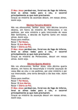 A oração do terço e do rosário