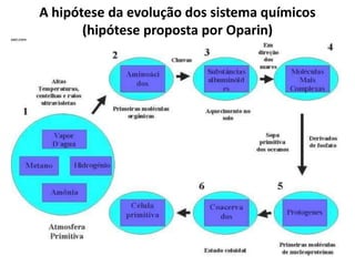 A hipótese da evolução dos sistema químicos
       (hipótese proposta por Oparin)
 