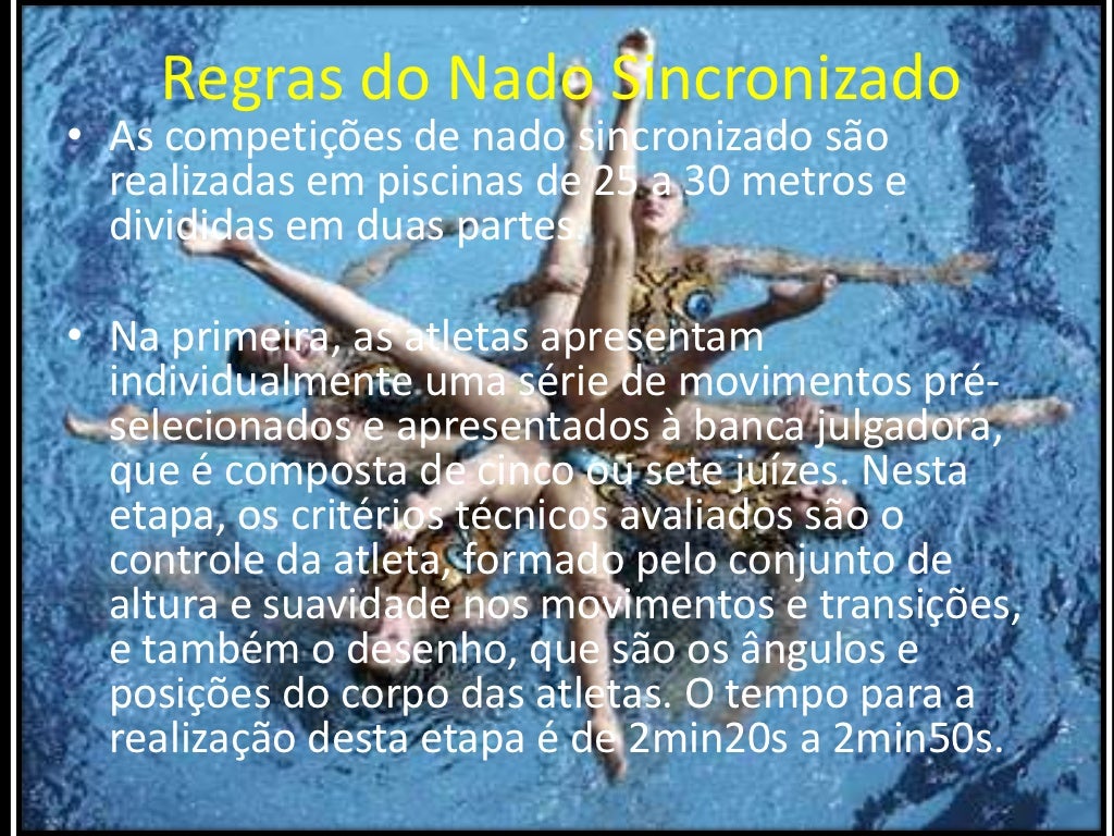 A origem do nado sincronizado