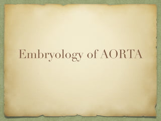 Embryology of AORTA
 