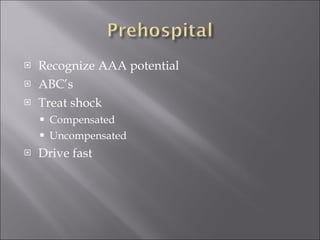 Recognize AAA potential ABC’s Treat shock Compensated Uncompensated Drive fast 
