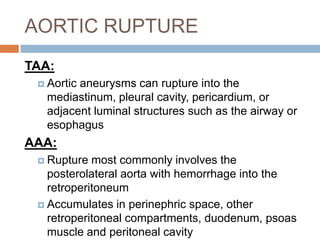 Aaa Rupture Into Aortic aneurysm imaging | PPTX