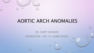 AORTIC ARCH ANOMALIES
DR. SUMIT SHANKER
MODERATOR – DR. Y.V. SUBBA REDDY
 